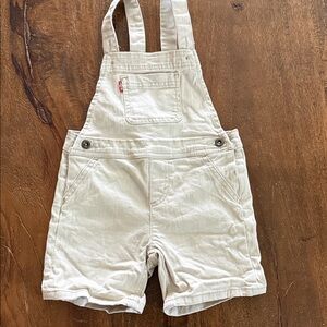 3T Levi cream color denim overalls
